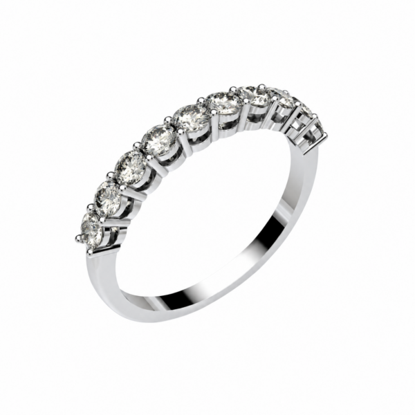 Lab-Grown Half Eternity Gallery Wedding Band – 3.7mm Diamonds