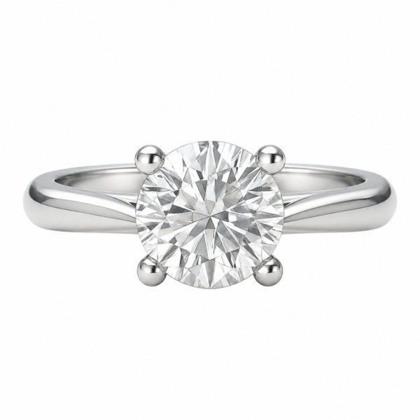 1.00ct Lab-Grown Round Brilliant Four-Claw Knife Edge Solitaire