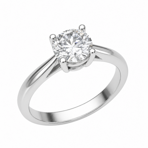 1.00ct Lab-Grown Round Brilliant Four-Claw Knife Edge Solitaire