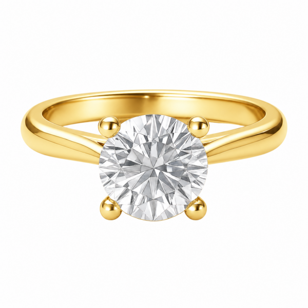 1.00ct Natural Round Brilliant Four-Claw Knife Edge Solitaire