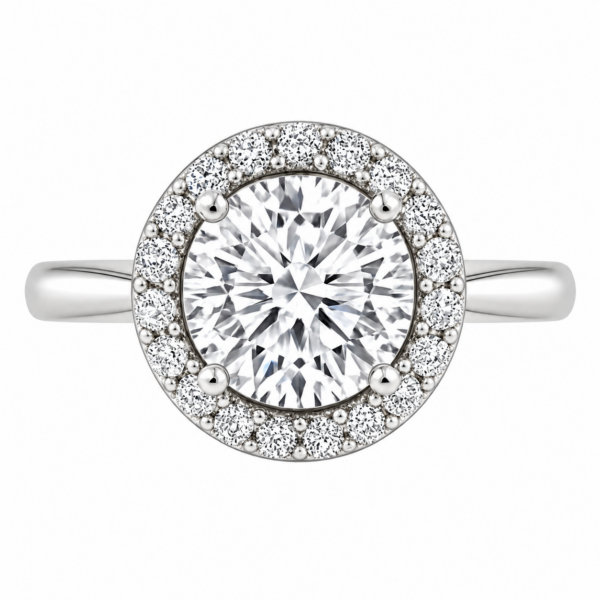 1.50ct Lab-Grown Round Brilliant Halo Solitaire