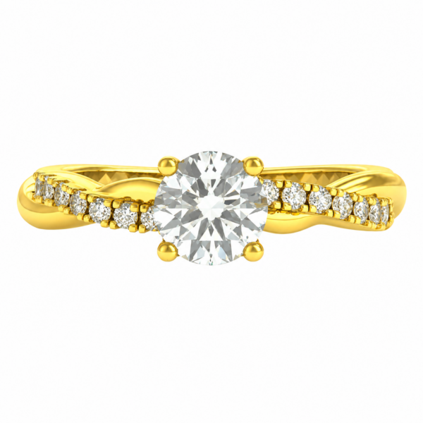 1.50ct Lab-Grown Round Brilliant Petal Twisted Shank