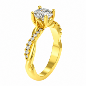 1.50ct Lab-Grown Round Brilliant Petal Twisted Shank