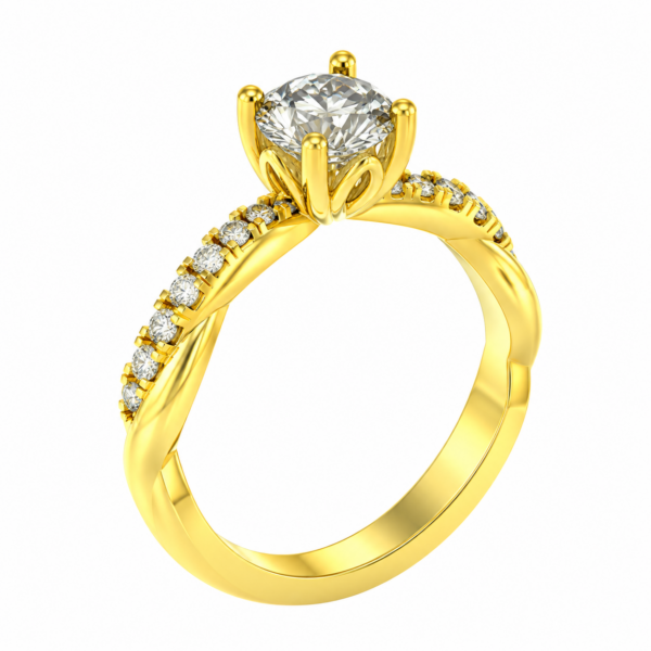 1.50ct Lab-Grown Round Brilliant Petal Twisted Shank