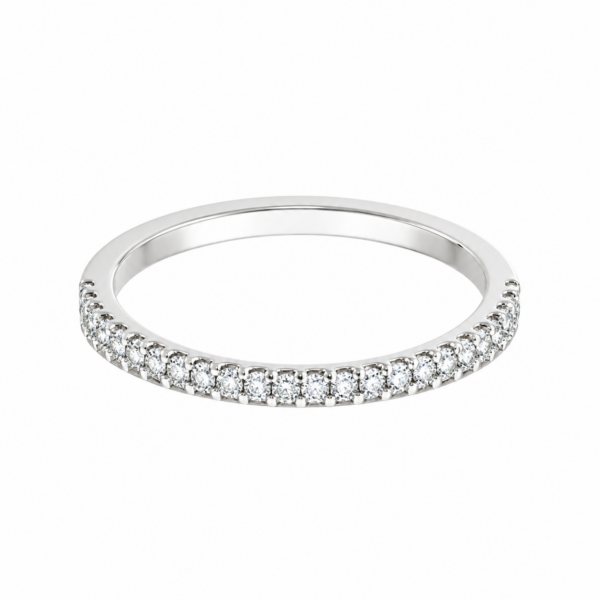 Natural Classic Half Eternity Wedding Band – 1mm Diamonds