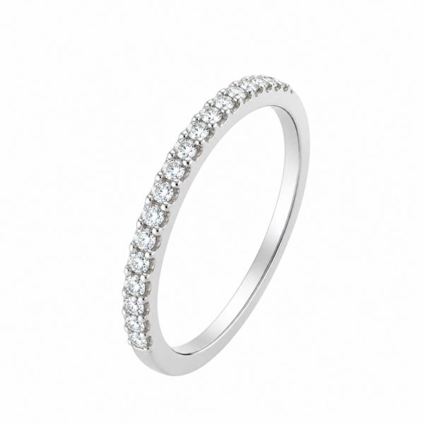 Natural Classic Half Eternity Wedding Band – 1mm Diamonds