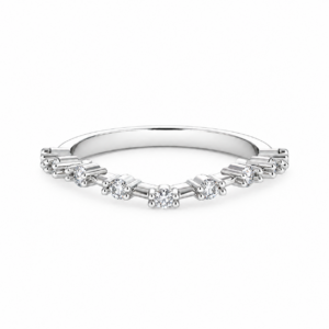 Lab-Grown Four Prong Closed Gallery Wedding Band – 1.5mm Diamonds