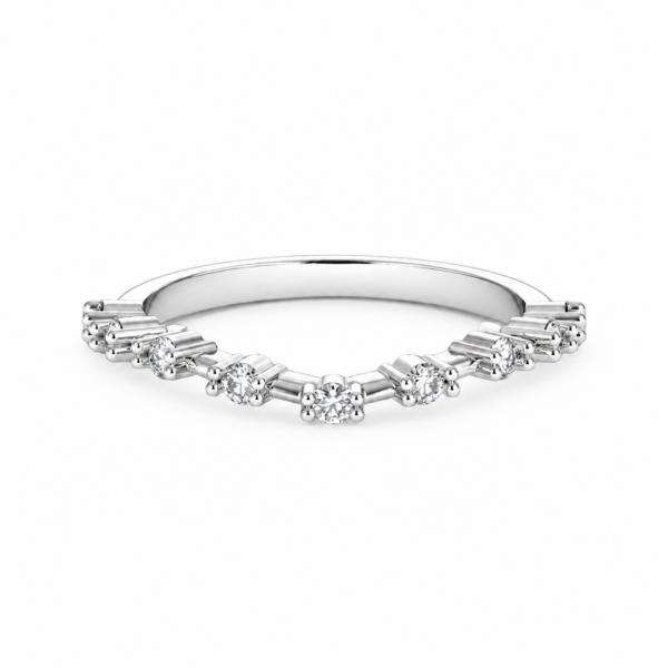 Lab-Grown Four Prong Closed Gallery Wedding Band – 2.3mm Diamonds