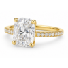 1.00ct Lab-Grown Cushion Classic Side Stone Engagement Ring