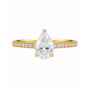 1.00ct Lab-Grown Pear Classic Side Stone Engagement Ring