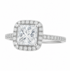 2.00ct Lab-Grown Princess Classic Halo Engagement Ring