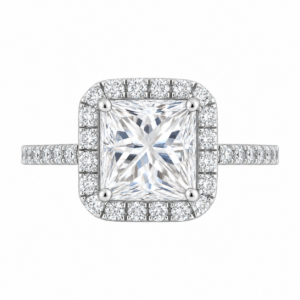 2.00ct Lab-Grown Princess Classic Halo Engagement Ring