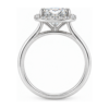 0.50ct Natural Cushion Halo Solitaire Engagement Ring