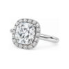 0.50ct Natural Cushion Halo Solitaire Engagement Ring