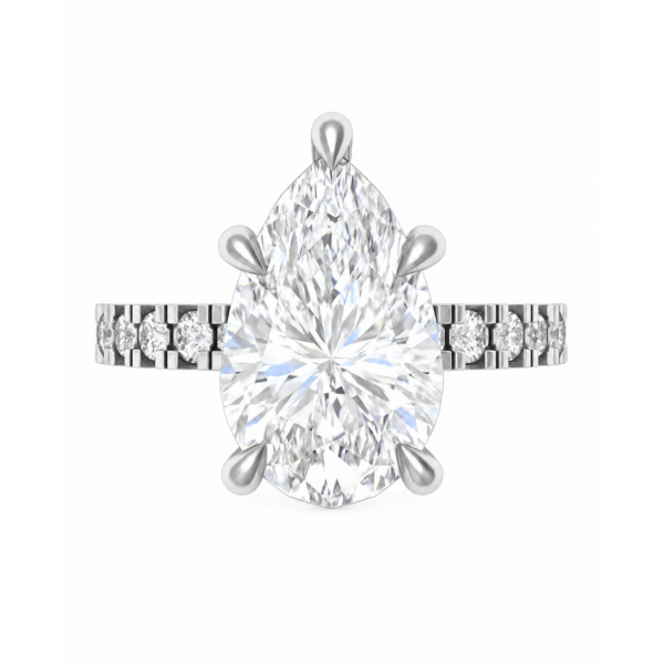 2.00ct Lab-Grown Pear Hidden Halo Engagement Ring
