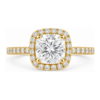 0.70ct Natural Cushion Classic Halo Engagement Ring