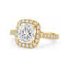 0.70ct Natural Cushion Classic Halo Engagement Ring