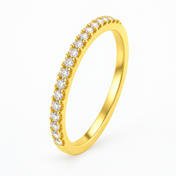 Natural Classic Half Eternity Wedding Band – 1.3mm Diamonds