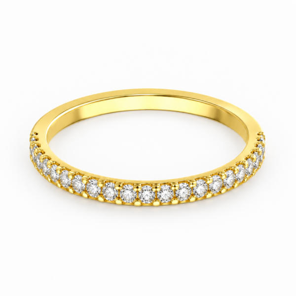 Natural Classic Half Eternity Wedding Band – 1.3mm Diamonds